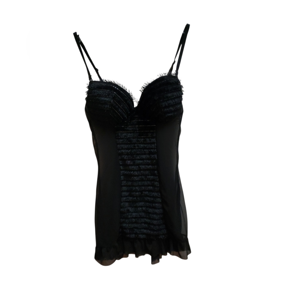 Jezebel Chemise Nightie Womens Size S Black Padded Underwire Adjustable Straps